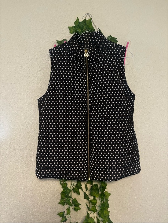 MICHAEL Michael Kors Jackets & Blazers - Michael Kors Black Polka Dot Quilted Vest with Gold Zipper